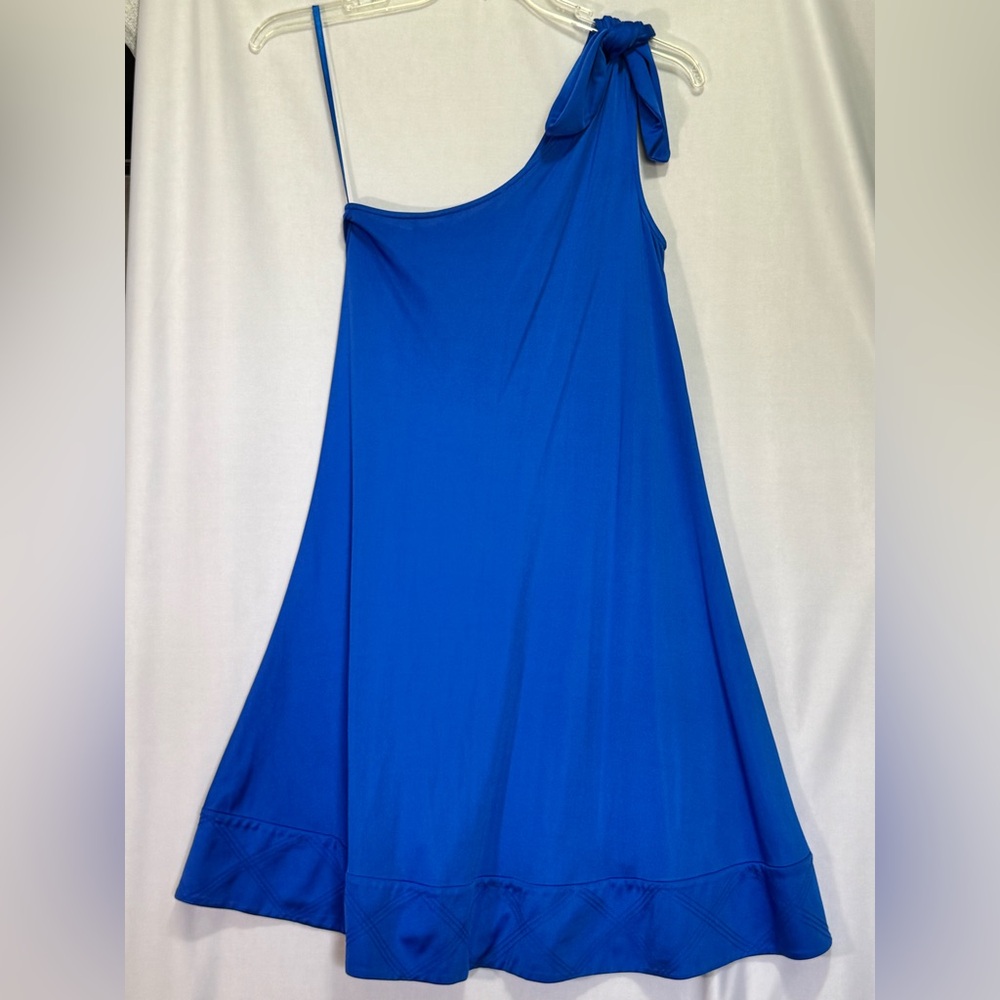 Diane Von Furstenberg Silk Knit Giri One-Shoulder Knee Length Swing Dress Size 6